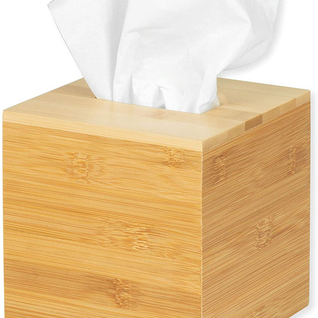 Ilyapa Bamboo Tissue Box Cover Square - Rustic Farmhouse Tissue Holder