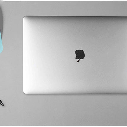 Office Desk Mat, Double Sided Gray & Light Blue - 36 x 17 Inch Leather Style Computer Pad for Desk