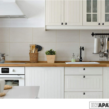 Ilyapa Black Square Kitchen Cabinet Knobs - 5 Pack of Modern Design Handles