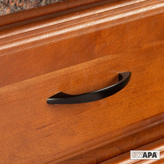 Black Kitchen Cabinet Pull Handles - 3 Inch Hole Center Handle Pulls - 10 Pack of Kitchen Cabinet Hardware