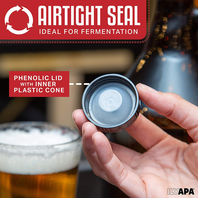 Glass Growlers for Beer, 2 Pack - 64 oz Growler Set with Lids - Great for Home Brewing, Kombucha & More