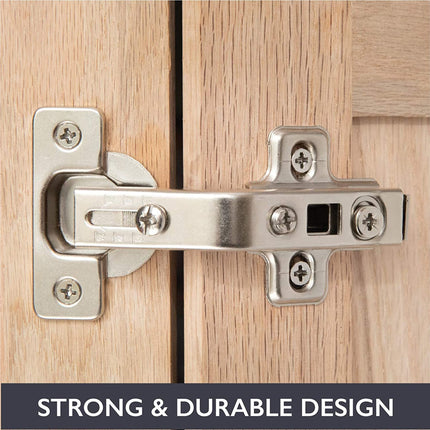 Corner Cabinet Hinges Satin Nickel, 2 Pack - Frameless Self Closing 135 Degree Lazy Susan Kitchen Cabinet Door Hinge Hardware