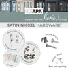 Modern Style Front Door Exterior Handleset - Lock Set Handle Hardware with Single Cylinder Deadbolt Lock and Halifax Lever - Low Profile Contemporary Design - Satin Nickel Finish
