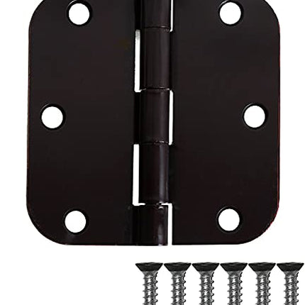 Ilyapa 48 Pack Oil Rubbed Bronze Door Hinges - 3.5 x 3.5 Inch Interior Door Hinges for Doors Antique Bronze Door Hinges for Doors 3 1/2 Inches, with 5/8 Inch Radius Corners