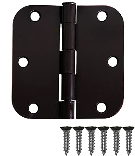 Ilyapa 48 Pack Oil Rubbed Bronze Door Hinges - 3.5 x 3.5 Inch Interior Door Hinges for Doors Antique Bronze Door Hinges for Doors 3 1/2 Inches, with 5/8 Inch Radius Corners