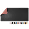 Office Desk Mat, Double Sided Black & Mauve - Large 47 x 23 Inch Leather Style Computer Pad for Desk