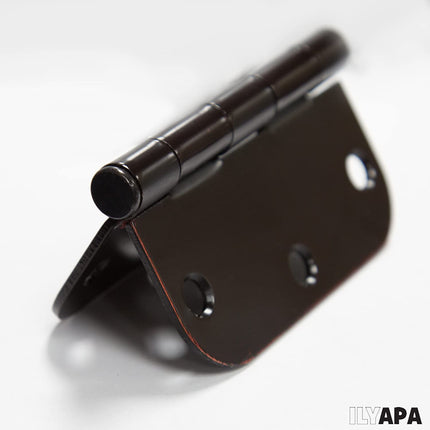6 Pack of Door Hinges Oil Rubbed Bronze - 3.5 x 3.5 Inch Interior Hinges for Doors with 5/8 Inch Radius Corners