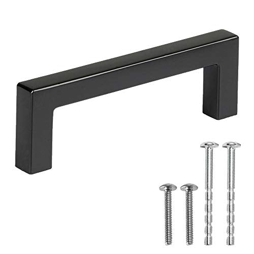 Black Cabinet Handles - 3 Inch Hole Center Modern Squared Drawer Pulls ilyapa Black Cabinet Handles - 3 Inch Hole Center Modern Squared Drawer Pulls ilyapa