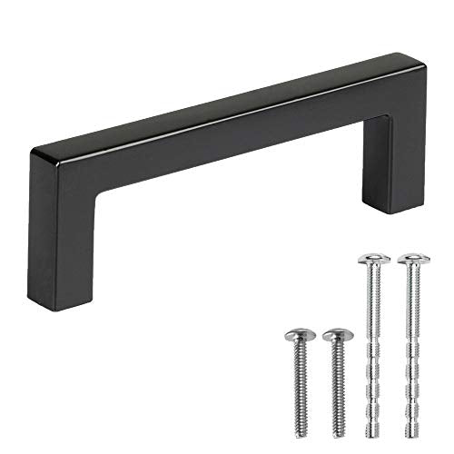 Black Cabinet Handles - 3 Inch Hole Center Modern Squared Drawer Pulls -  ilyapa