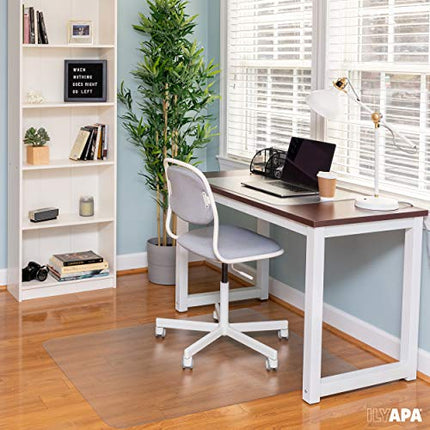 Ilyapa Heavy Duty Office Chair Mat, 30 x 48 Inches - Clear, Durable PVC Chair Mat for Hardwood Floors - Protective Floor Mat for Office, Computer Desk Chair Mat