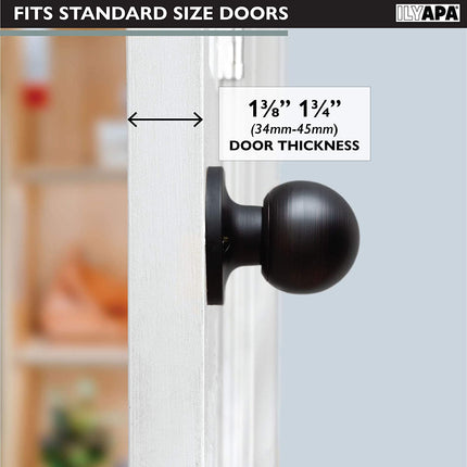 Ilyapa Half Dummy Door Knob - Ball, Oil Rubbed Bronze 6 Pack