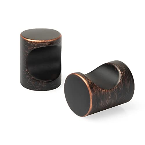 Oil Rubbed Bronze Kitchen Cabinet Knobs- Minimalist Cylindrical Whistle-10 Pack