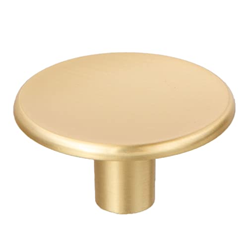 Ilyapa Modern Round Concave Cabinet Knob, Gold 10 Pack 1 inch Kitchen Cabinet Knob Drawer Pull Handle Hardware