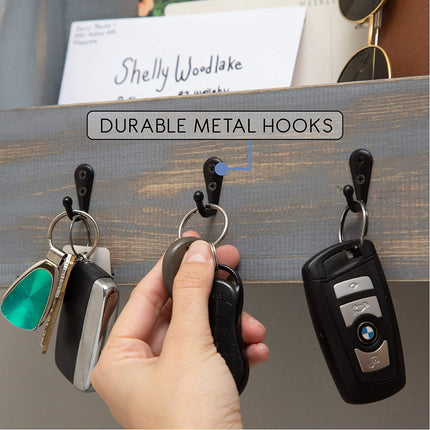 Ilyapa Rustic Gray Wooden Key and Mail Holder - Wall Mounted