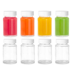 Ilyapa Glass Juice Shot Bottles Pack of 16-2oz On The Go Beverage Storage  Container with White Cap, Reusable, Leak Proof