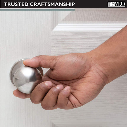 Ilyapa Half Dummy Door Knob - Ball, Satin Nickle 3 Pack