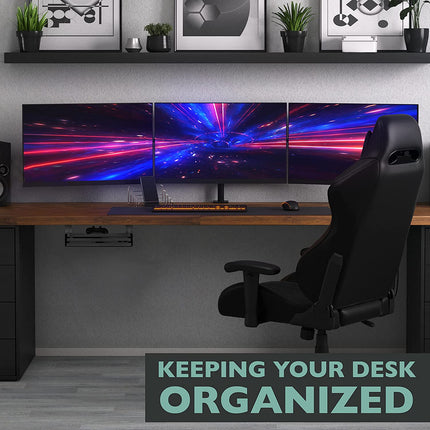 Ilyapa Under Desk CPU Mount - 4 x 12 x 11 Steel Computer Mount with Vented Sides for Home Office Desk - Includes Wood Screws