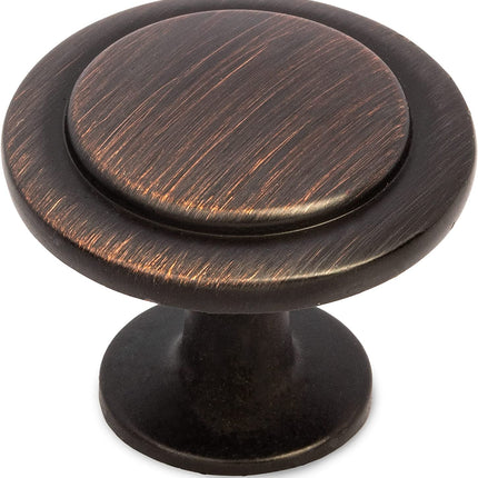 Ilyapa Oil Rubbed Bronze Kitchen Cabinet Knobs - 1 1/4 Inch Round Drawer Handles - 30 Pack of Kitchen Cabinet Hardware
