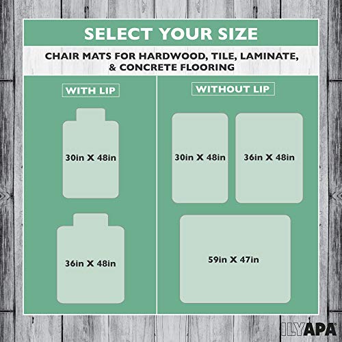 Ilyapa Heavy Duty Office Chair Mat - 2-Pack - 36 x 48 Inches - Clear, Durable PVC Chair Mat for Hardwood Floors - Protective Floor Mat for Office, Computer Desk Chair Mat