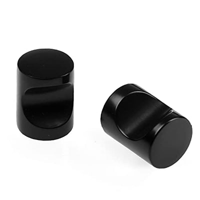 Ilyapa Flat Black Kitchen Cabinet Knobs - Minimalist Cylindrical Whistle Knob Handles - 25 Pack of Kitchen Cabinet Hardware