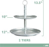 Galvanized Two Tier Serving Stand - 2 Tiered Metal Tray Platter for Cake, Dessert, Shrimp, Appetizers & More