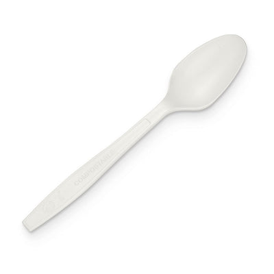 500 Compostable Spoons - Heavyweight Biodegradable Spoon Set - Bulk Disposable Cutlery for Party or Wedding