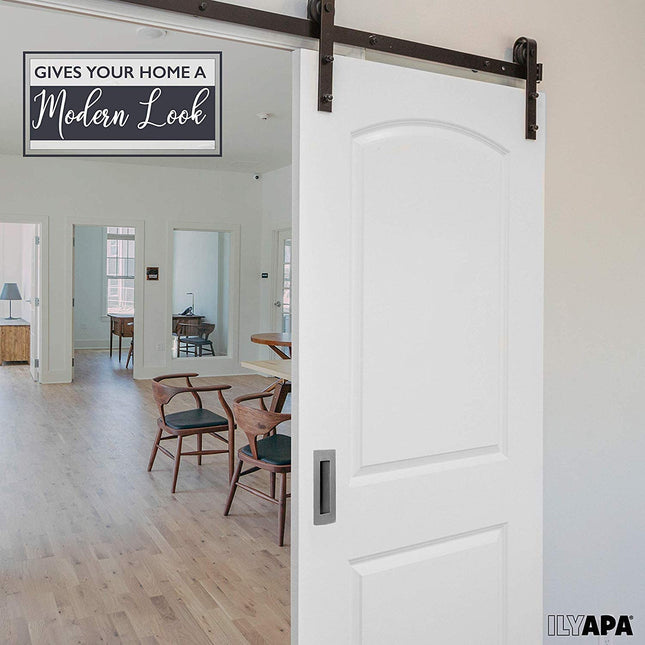 Flush Pull Handle 2 Pack, Stainless Steel, Concealed Screws - Barn Door Handles for Sliding Closet, Cabinet or Pocket Doors