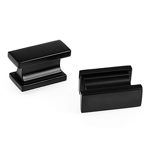 Ilyapa Flat Black Kitchen Cabinet Knobs - Rectangle Drawer Handles - 10 Pack of Kitchen Cabinet Hardware