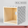 Ilyapa Wooden Tissue Box Cover, White Wood Geometric Design - Modern Printed White Wooden Tissue Holders