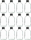 Ilyapa Ilyapa 200 ml Glass Flask Bottle - 12 Pack Liquor Pocket Flask with Plastic Top, Sauce, Oil, Syrup Bottle