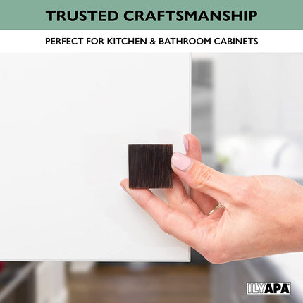 Ilyapa Oil Rubbed Bronze Kitchen Cabinet Knobs - Square Drawer Handles - 10 Pack of Kitchen Cabinet Hardware