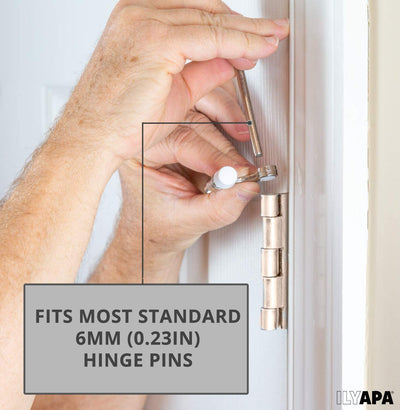 12 Pack Hinge Pin Oil Rubbed Bronze Door Stops -Heavy Duty Adjustable Door Stopper 2-1/2" x 1-3/4",with Black Rubber Bumper Tips