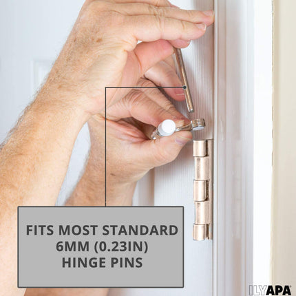 6 Pack Hinge Pin Oil Rubbed Bronze Door Stops -Heavy Duty Adjustable Door Stopper 2-1/2" x 1-3/4",with Black Rubber Bumper Tips