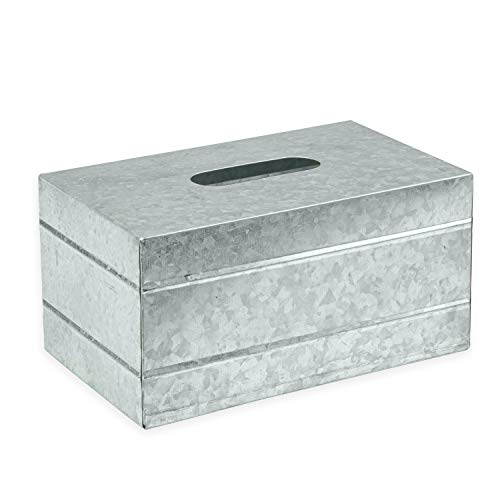 Ilyapa Tissue Box Cover Rectangular - Rustic Galvanized Metal Tissue Box Holder