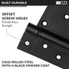 Heavy Duty Shed Door Hinges, 6 Pack- Black Square for Gate, Barn or Storage Shed