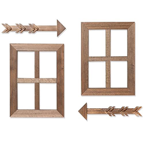Ilyapa Window Frame Wall Decor 2 Pack with 2 Wooden D‚àö¬©cor Arrows