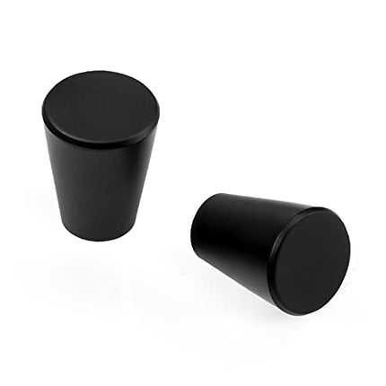Ilyapa Flat Black Kitchen Cabinet Knobs - Circular Cone Drawer Handles - 25 Pack of Kitchen Cabinet Hardware