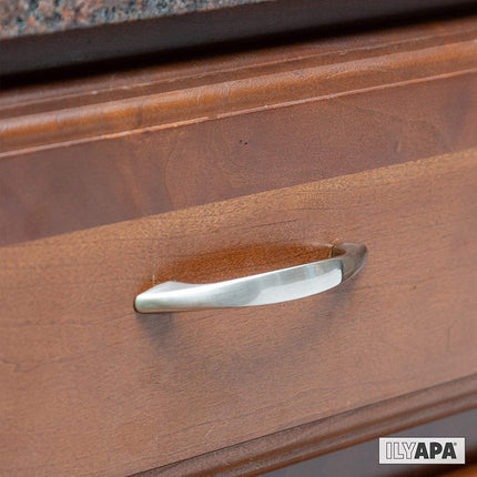 Satin Nickel Kitchen Cabinet Pull Handles - 3 Inch Hole Center Handle Pulls - 10 Pack of Kitchen Cabinet Hardware
