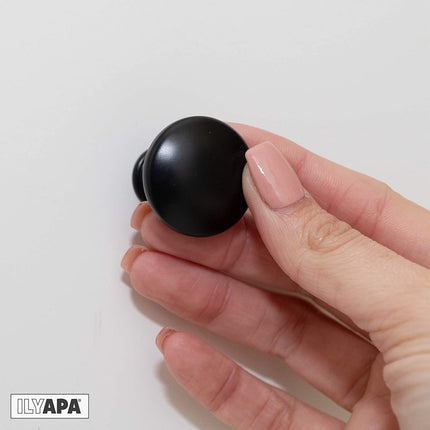 Black Kitchen Cabinet Knobs - Round Drawer Handles - 25 Pack of Kitchen Cabinet Hardware