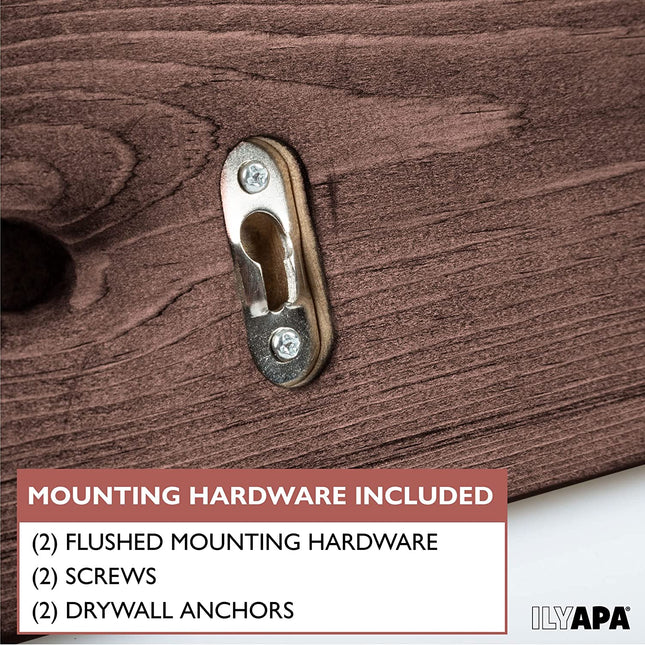 Ilyapa Wall Mounted Coat Rack, Espresso Wooden Coat Hook Rail - 38" with 10 Retro Hooks