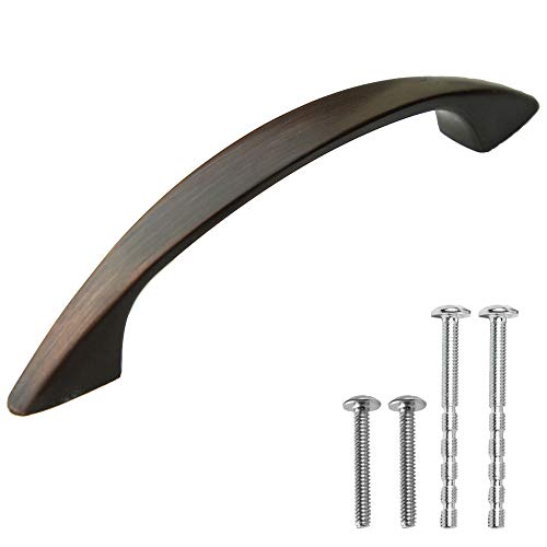 Oil Rubbed Bronze Kitchen Cabinet Pull Handles - 3.75 Inch Hole Center Hole Center Handle Pulls - 25 Pack of Kitchen Cabinet Hardware