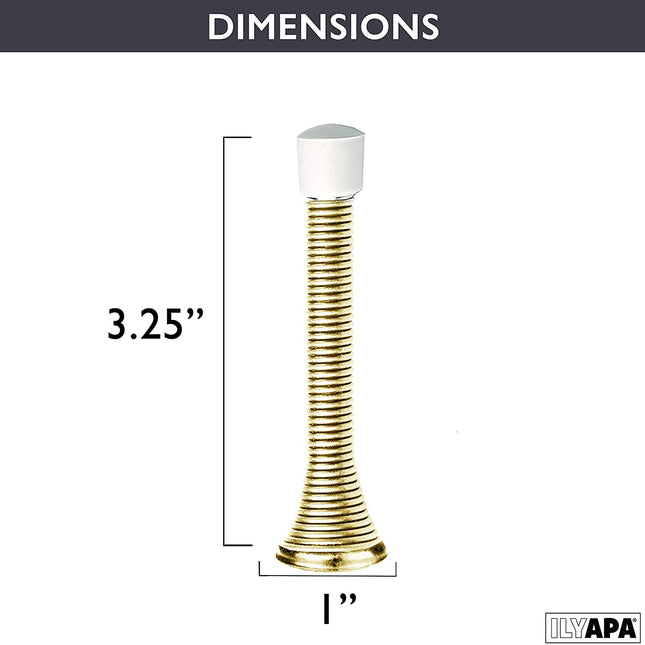 15 Pack Spring Door Stops, Brass - 3 ¬¨¬∫ Inch Heavy Duty Door Stop - Traditional Spring Door Stop with Rubber Bumper