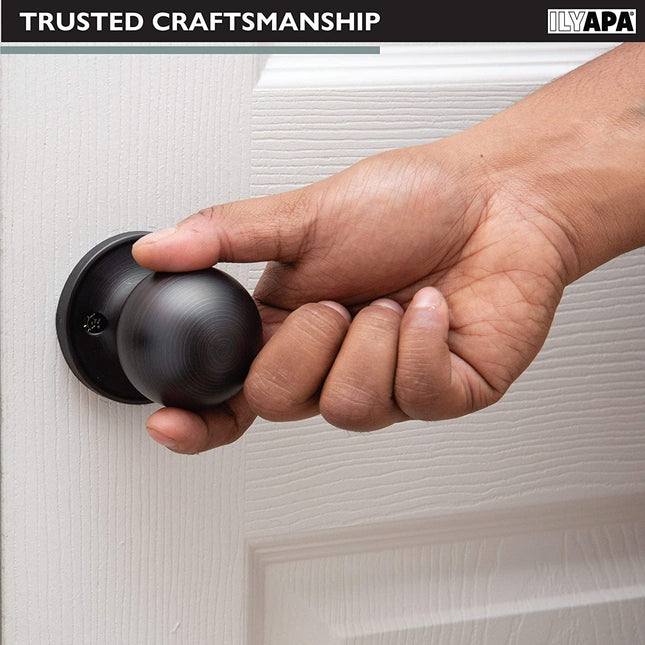 Ilyapa Half Dummy Door Knob - Ball, Oil Rubbed Bronze 6 Pack