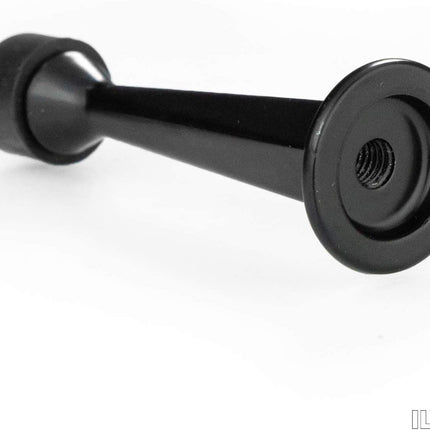 10 Pack of Door Stops Black - 3 1/4 Inch Heavy Duty Door Stop with Rubber Bumper