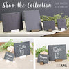 Mini Chalkboard Signs for Tables, 8 Pack - Rustic 2x3 Inch Small Slate Tabletop Chalk Boards with Wood Stands Set