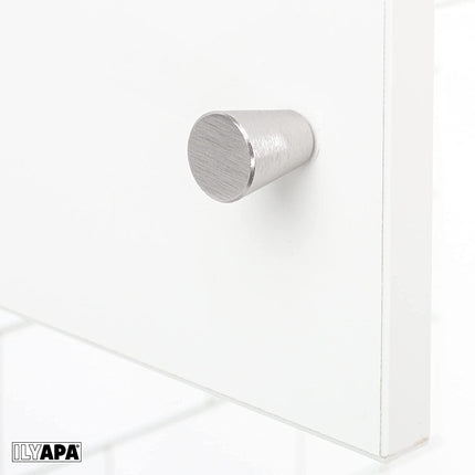 Ilyapa Satin Nickel Kitchen Cabinet Knobs - Circular Cone Drawer Handles - 25 Pack of Kitchen Cabinet Hardware