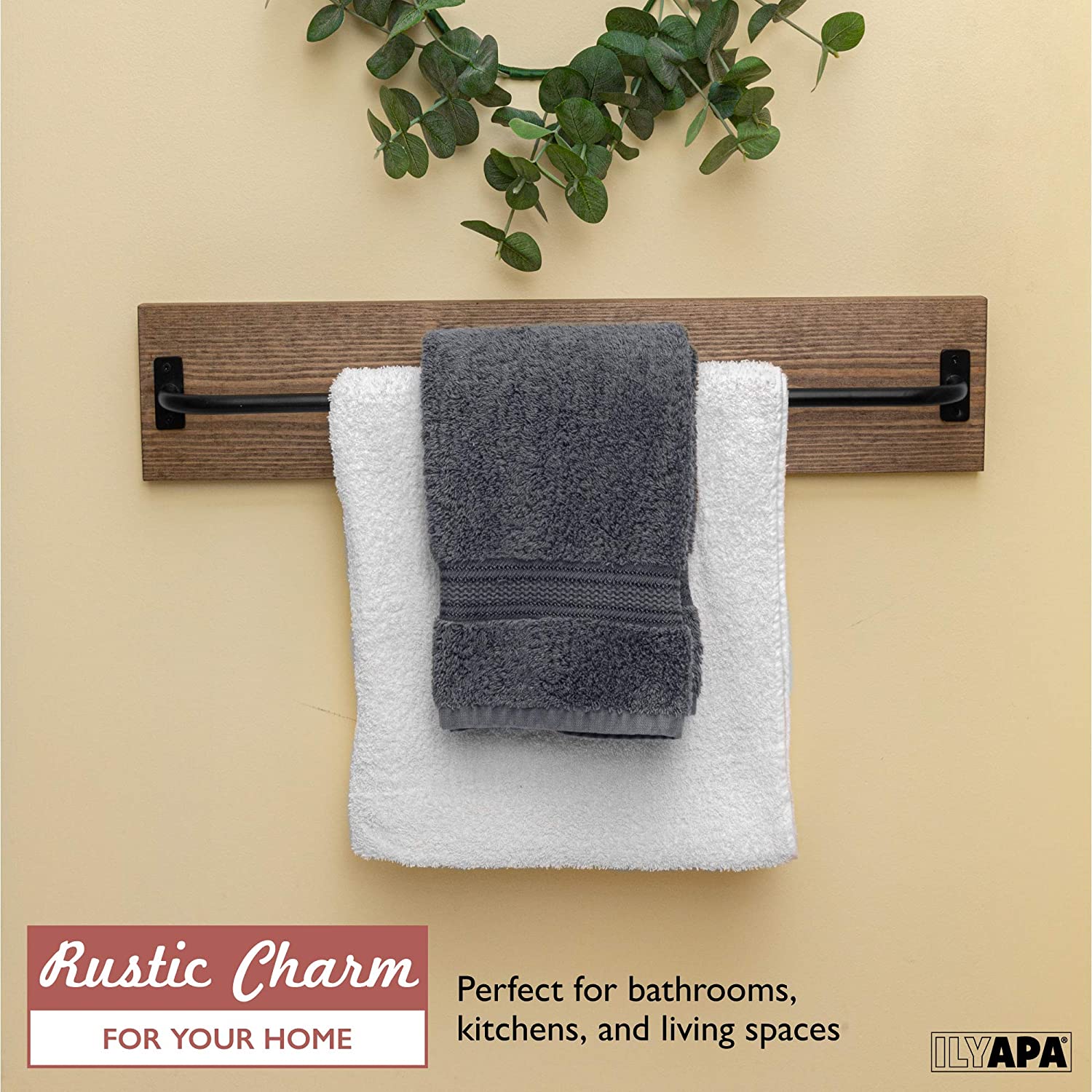 Ilyapa Rustic Towel Bar Toilet Paper Holder Set with Towel Ring for Ba -  ilyapa