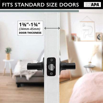 Interior Passage Lever - Keyless Hall and Closet Locksets, Reversible - Hall and Closet - Improved Matte Black Finish - (6 Pack)