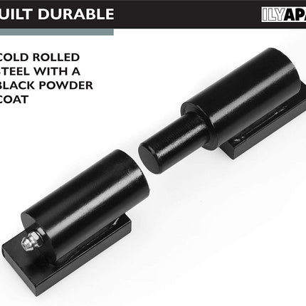 Ilyapa Heavy Duty Barrel Hinges, 2 Pack - 5 Inch Black Cold Rolled Steel Weld On Hinges for Trailer Gate or Ramp