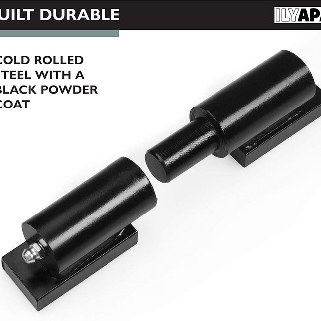 Ilyapa Heavy Duty Barrel Hinges, 2 Pack - 5 Inch Black Cold Rolled Steel Weld On Hinges for Trailer Gate or Ramp